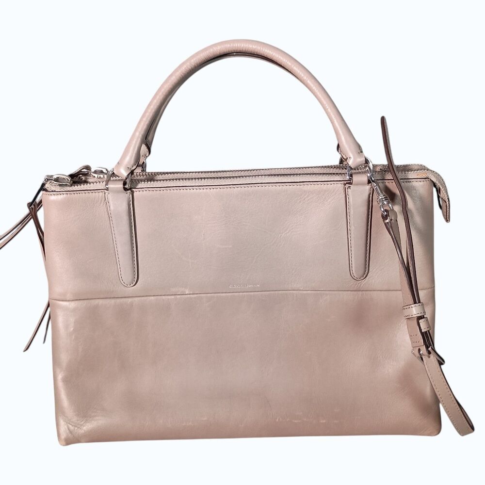 Coach The Borough Bag Shoulder Bag Tote Warm Grey Leather 30348 Retro Chic